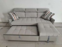 Modern fashion style artificial leather sofa, pulling bed